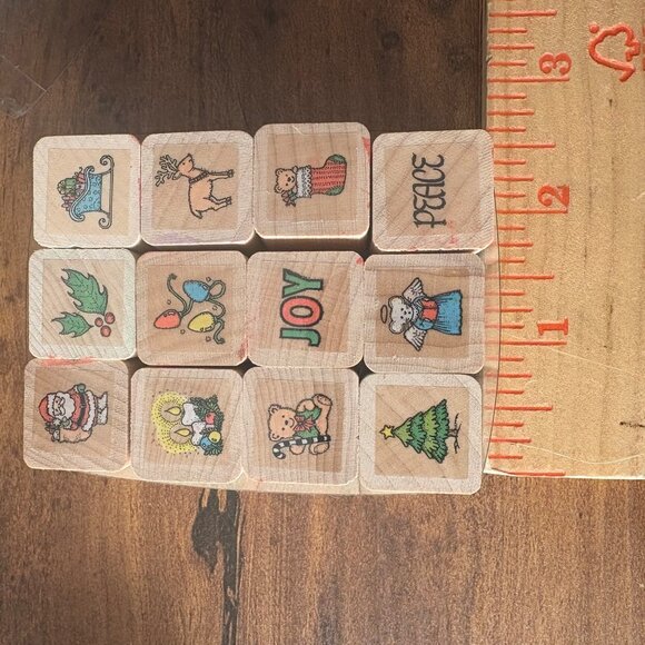 Christmas Rubber Stamp Collection Hero Arts Wooden Blocks & Figurine Set - Picture 4 of 7